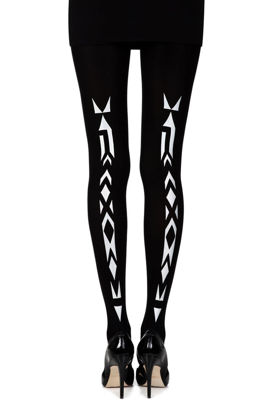 Zohara "Traibel" Black Print Tights - The Rabbit Hole Life