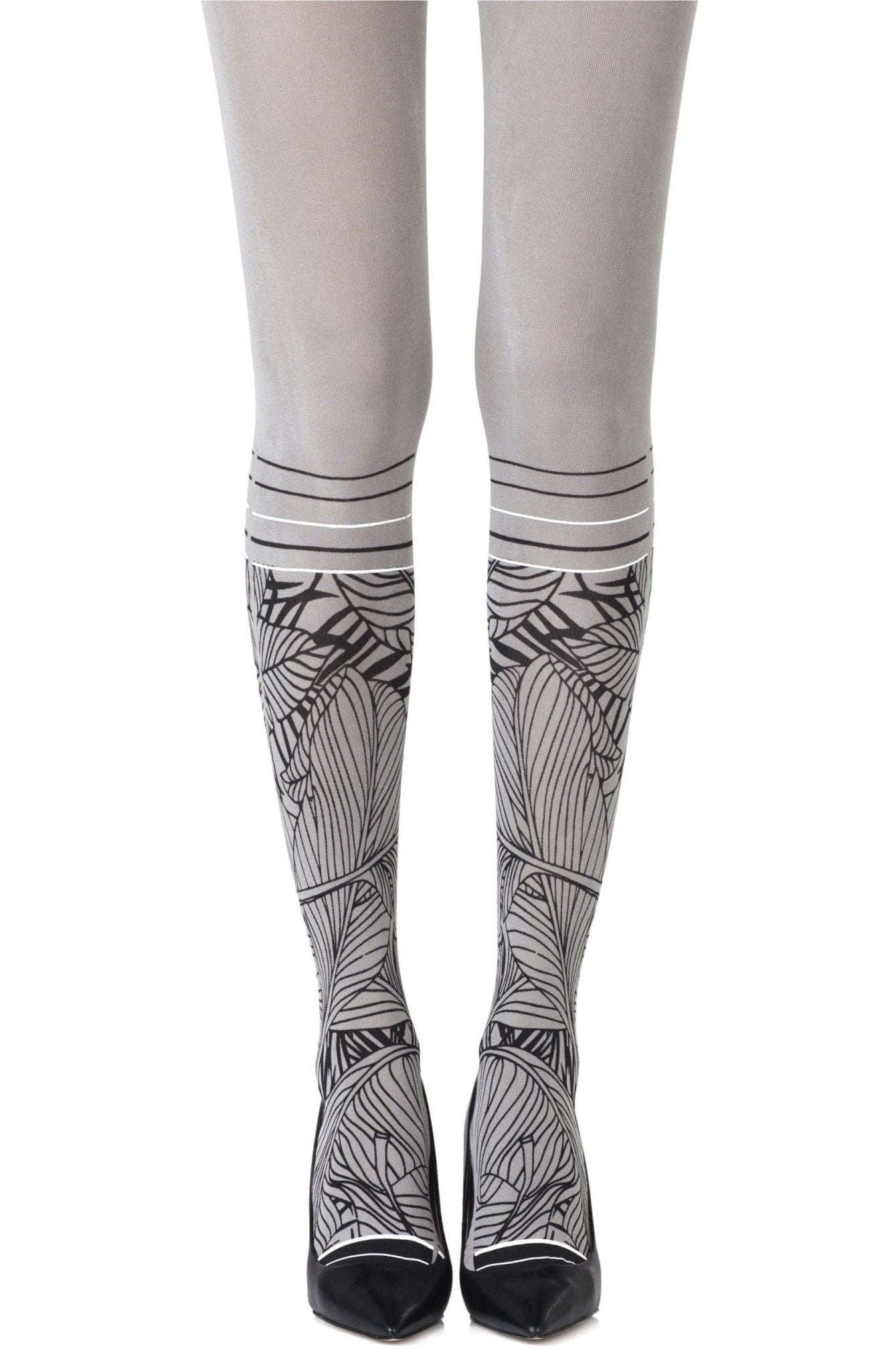 Zohara "Waikiki Nights" Grey Tights - The Rabbit Hole Life