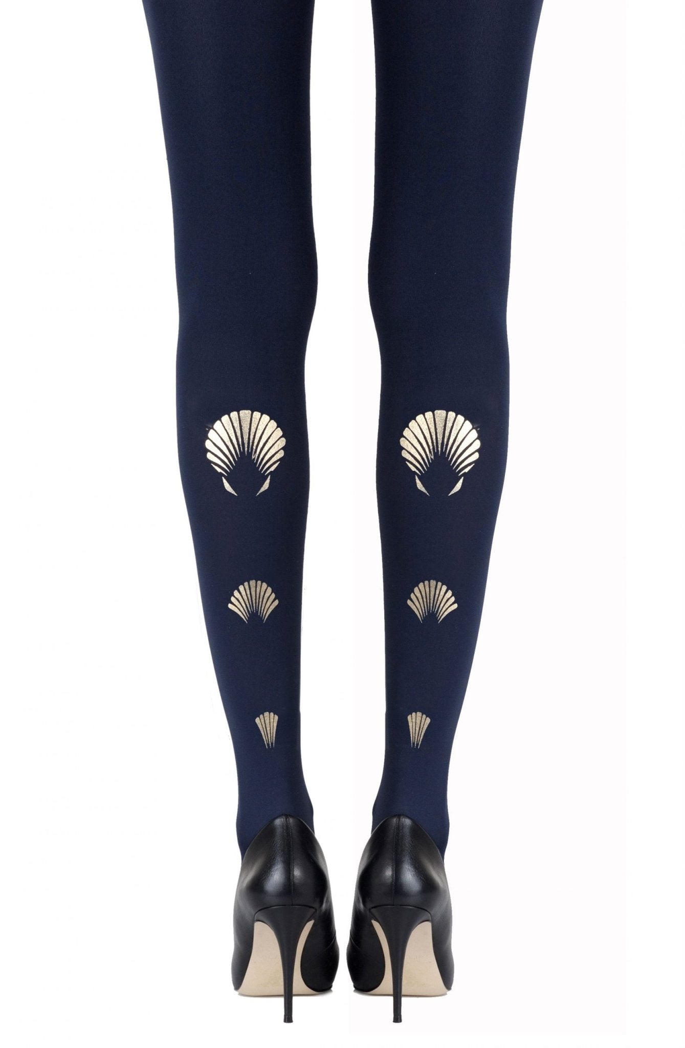 Zohara "What The Shell" Gold Print Tights - The Rabbit Hole Life