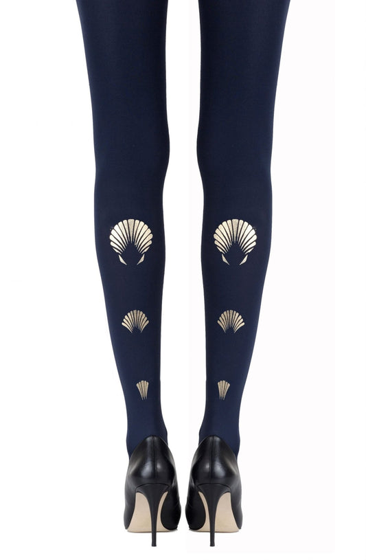 Zohara "What The Shell" Gold Print Tights - The Rabbit Hole Life