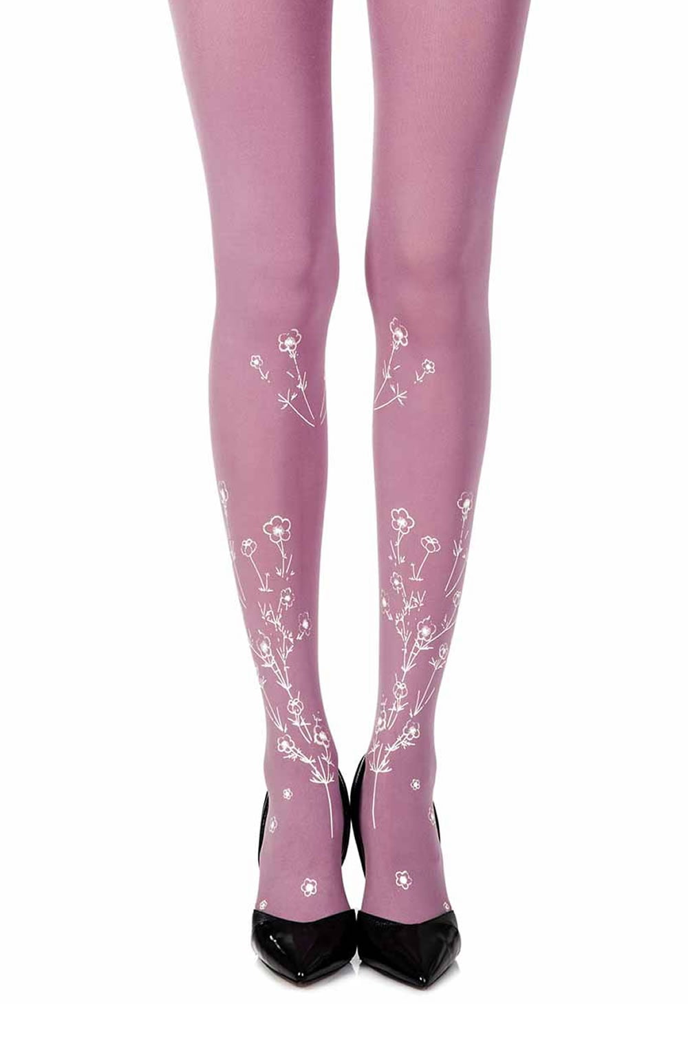 Zohara "Wild Roses" Violet Print Tights - The Rabbit Hole Life