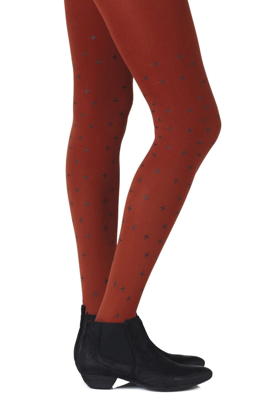 Zohara "You + Me = Love" Rust Tights - The Rabbit Hole Life